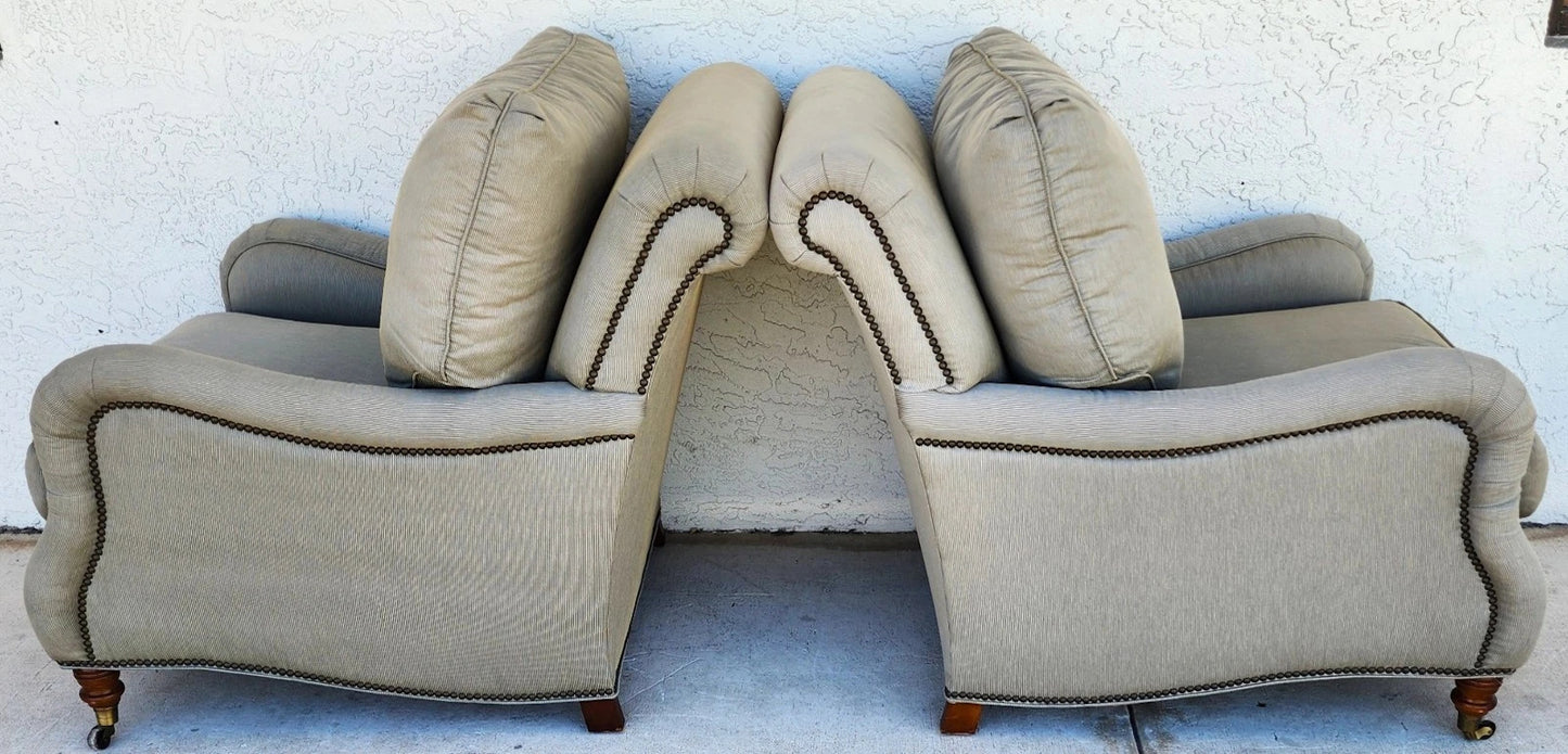 Vanguard Craftwork English Club Chairs & Ottoman