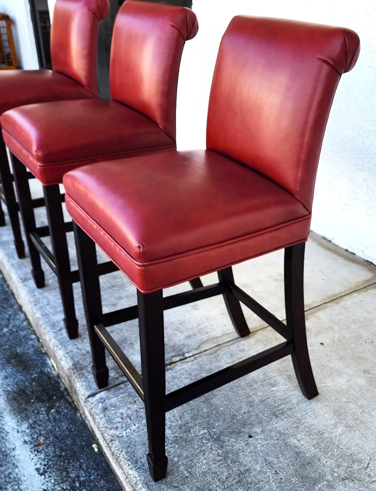 Designer Leather Barstools by Joseph Pubillones Interiors