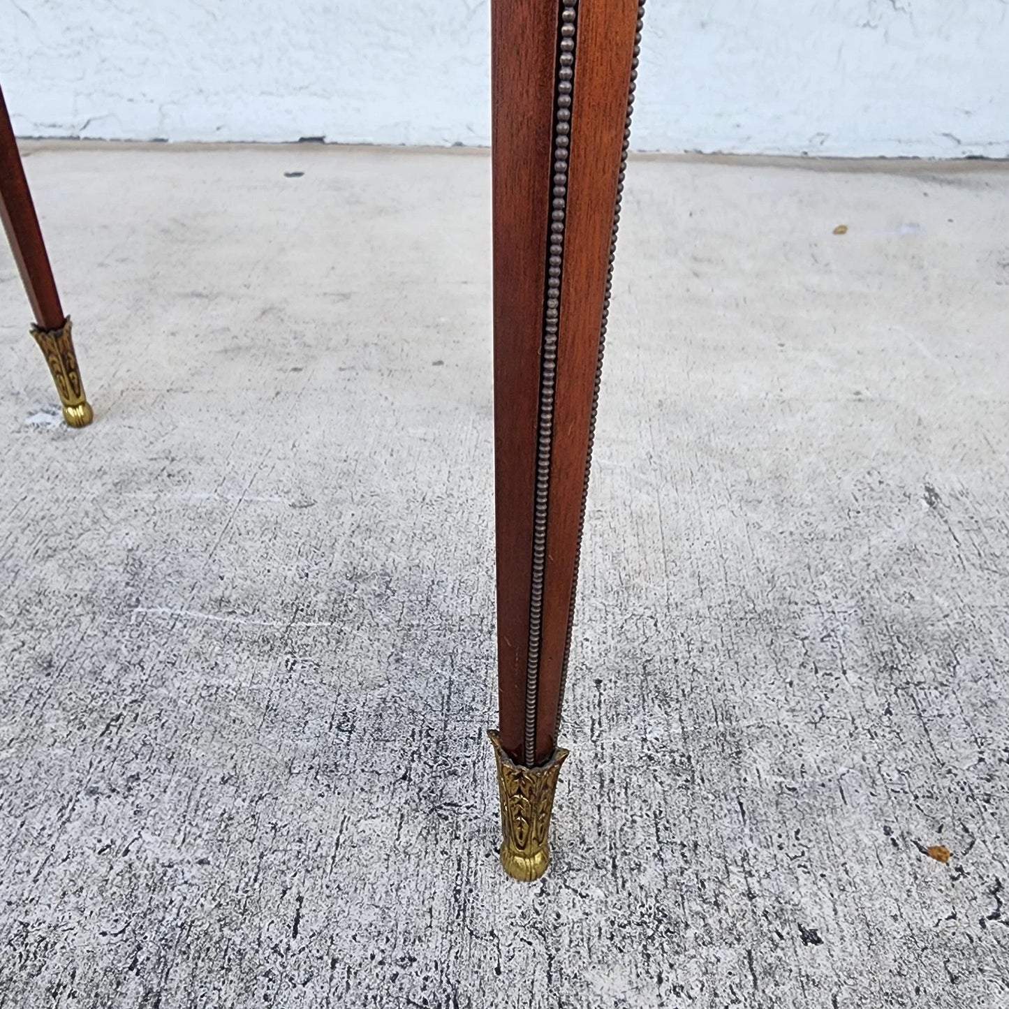 French Louis XVI Bouillotte Table With Rouge Marble Top