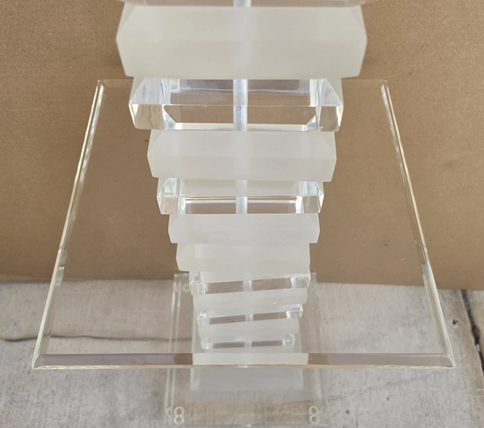 Vintage Stacked Skyscraper Karl Springer Style Floor Table Lamp 1970s