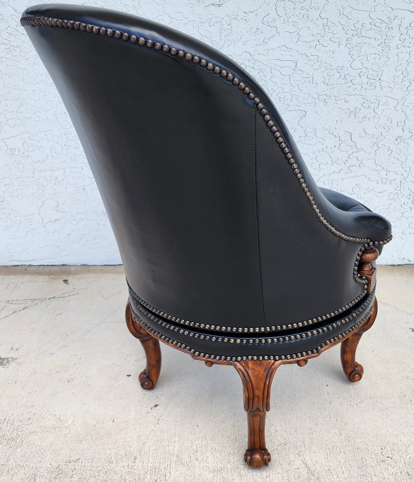 Maitland Smith Leather Chair Swivel Game Desk