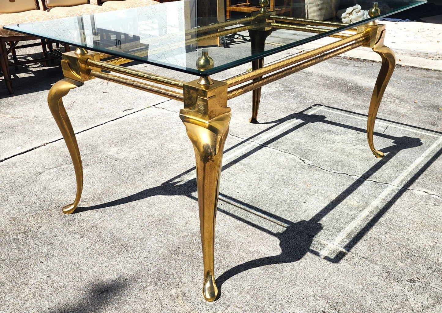 La Barge Brass Dining Table Desk 1970s