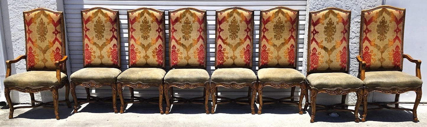 Century Furniture French Dining Chairs Leather Seats Set of 8