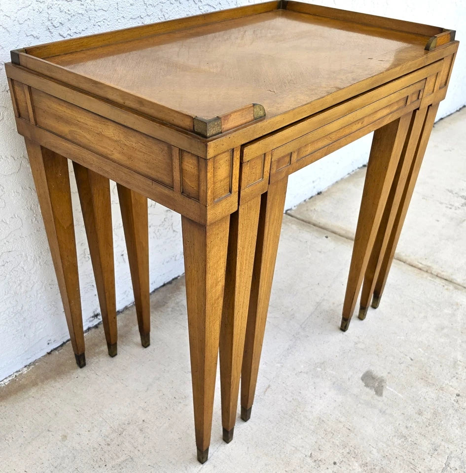 1960s Mid Century Modern Walnut Nesting Tables From Heirloom Weiman Collection