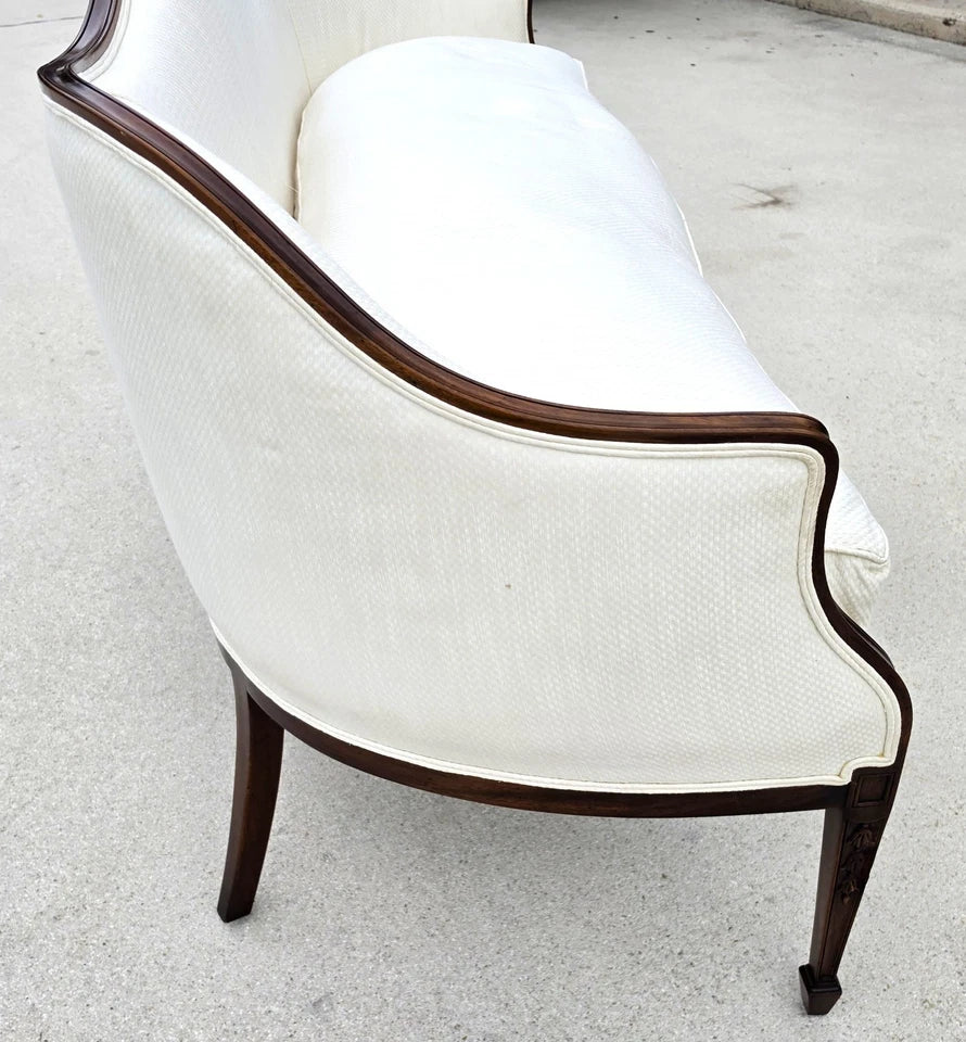 Antique Mahogany Serpentine Hepplewhite Style Sofa