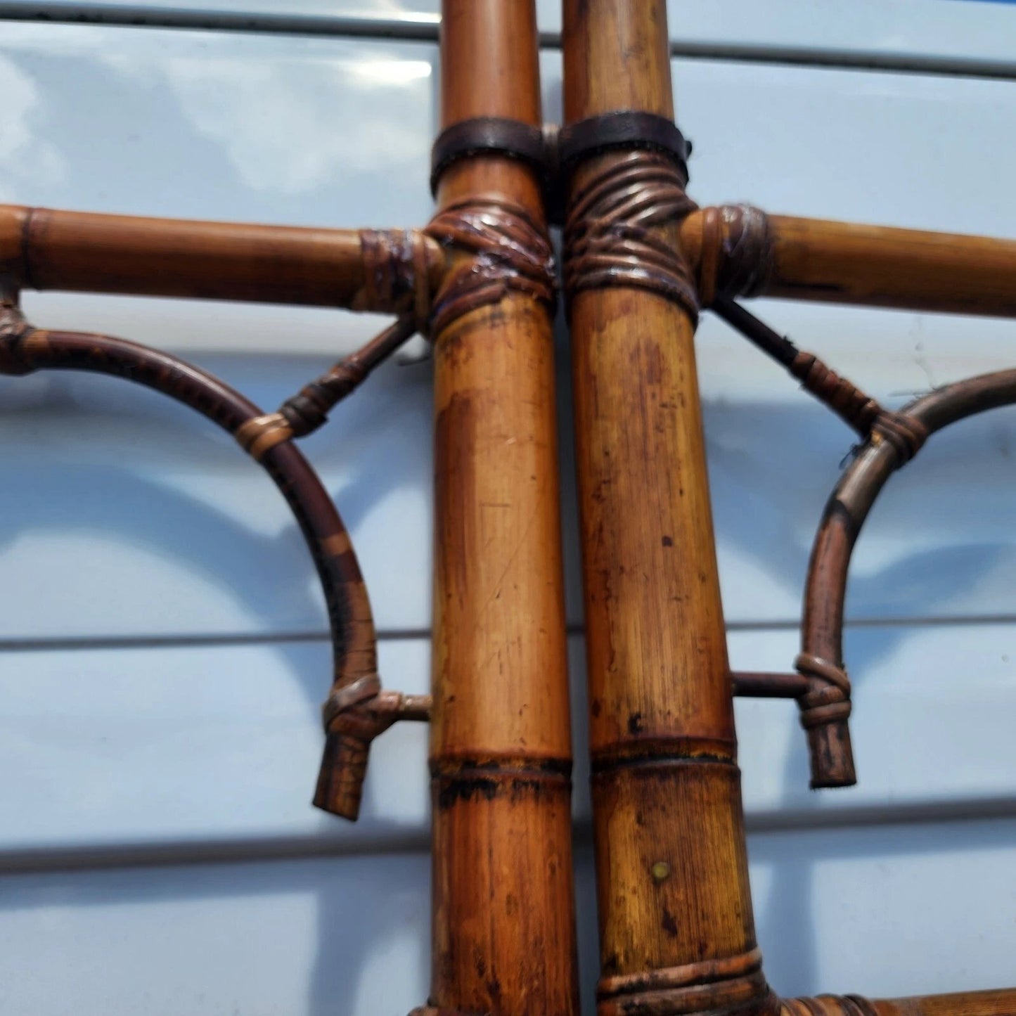 Vintage Bamboo Screen Room Divider Headboard 1960s