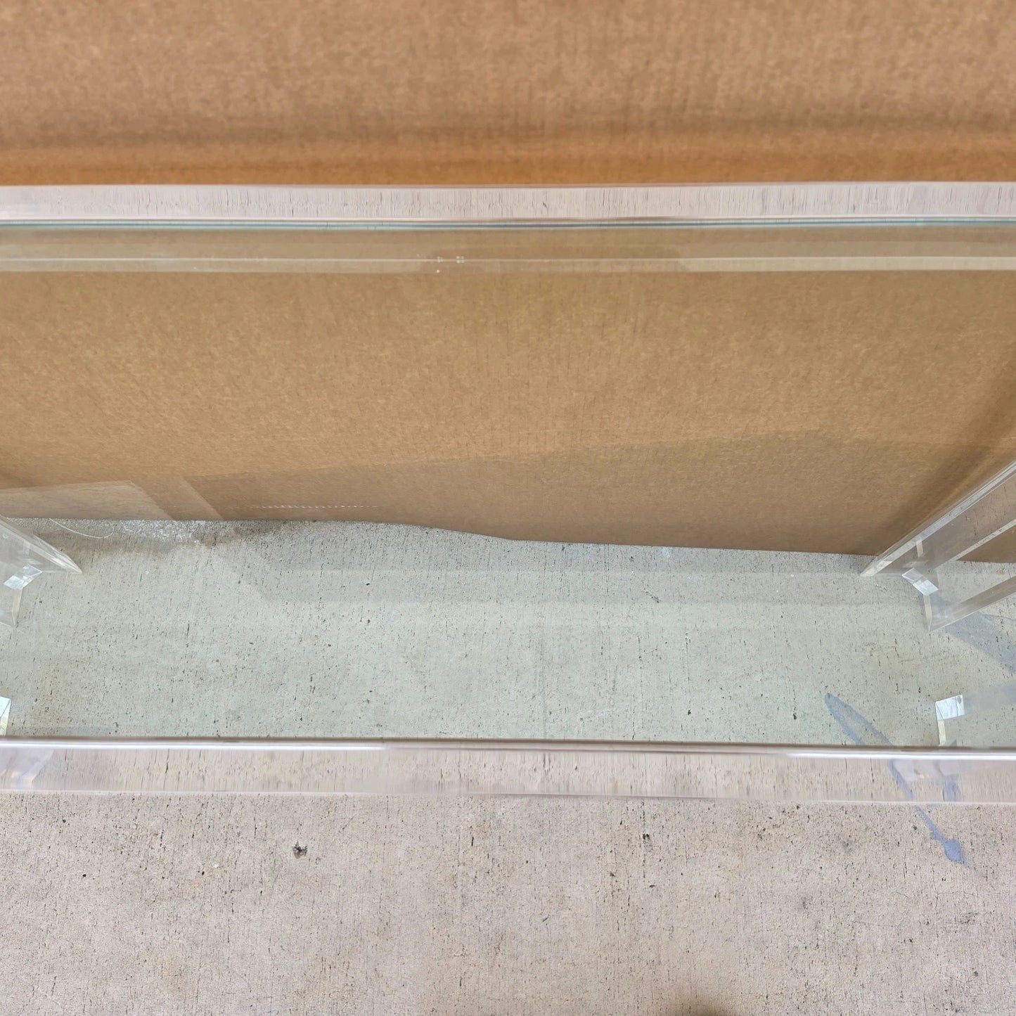 Vintage 1970s Mid-Century Modern Lucite Console Sofa Table