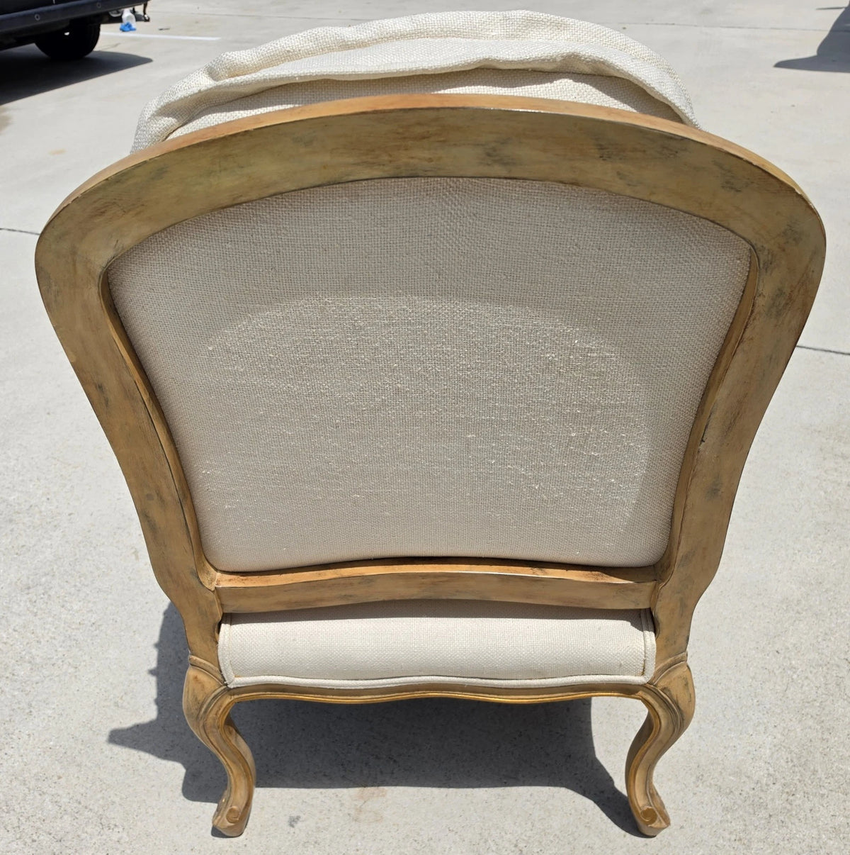Beverly Furniture French Louis XV Fauteuil Linen Lounge Chair