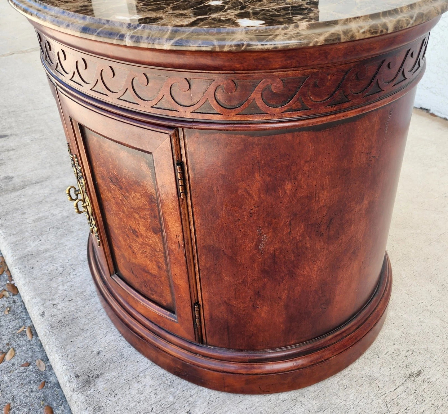 Henredon Style Marble Drum Table
