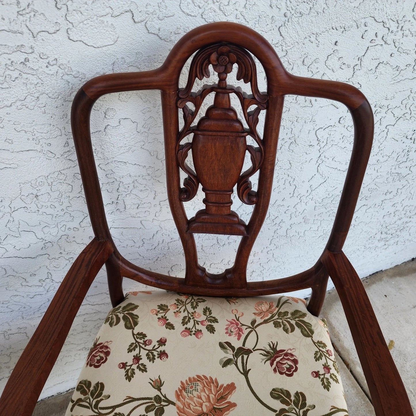 George Zee & Co Hand Carved Rosewood Armchairs A Pair