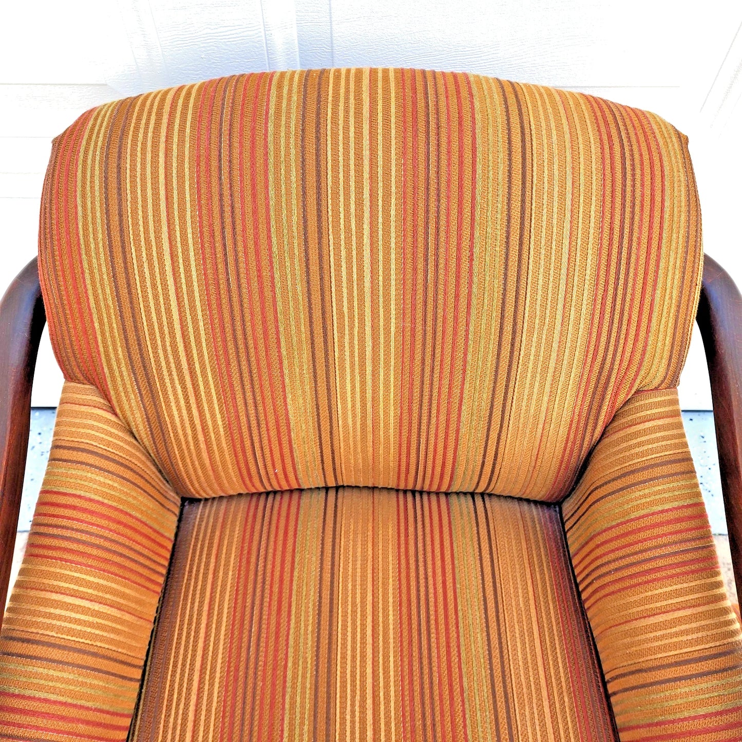 Vintage MCM Club Lounge Armchair & Ottoman Art Deco A Pair