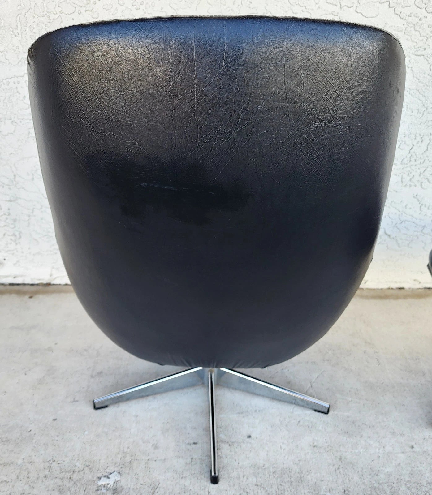 MCM Selig Swedish Modernist Leather Chair & Ottoman 1970s