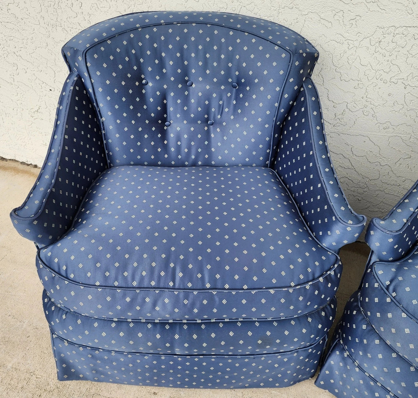 Vintage Hollywood Regency Accent Slipper Chairs Pair