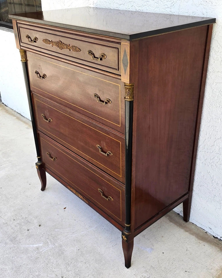 Rway Mid Century French Empire Highboy Dresser