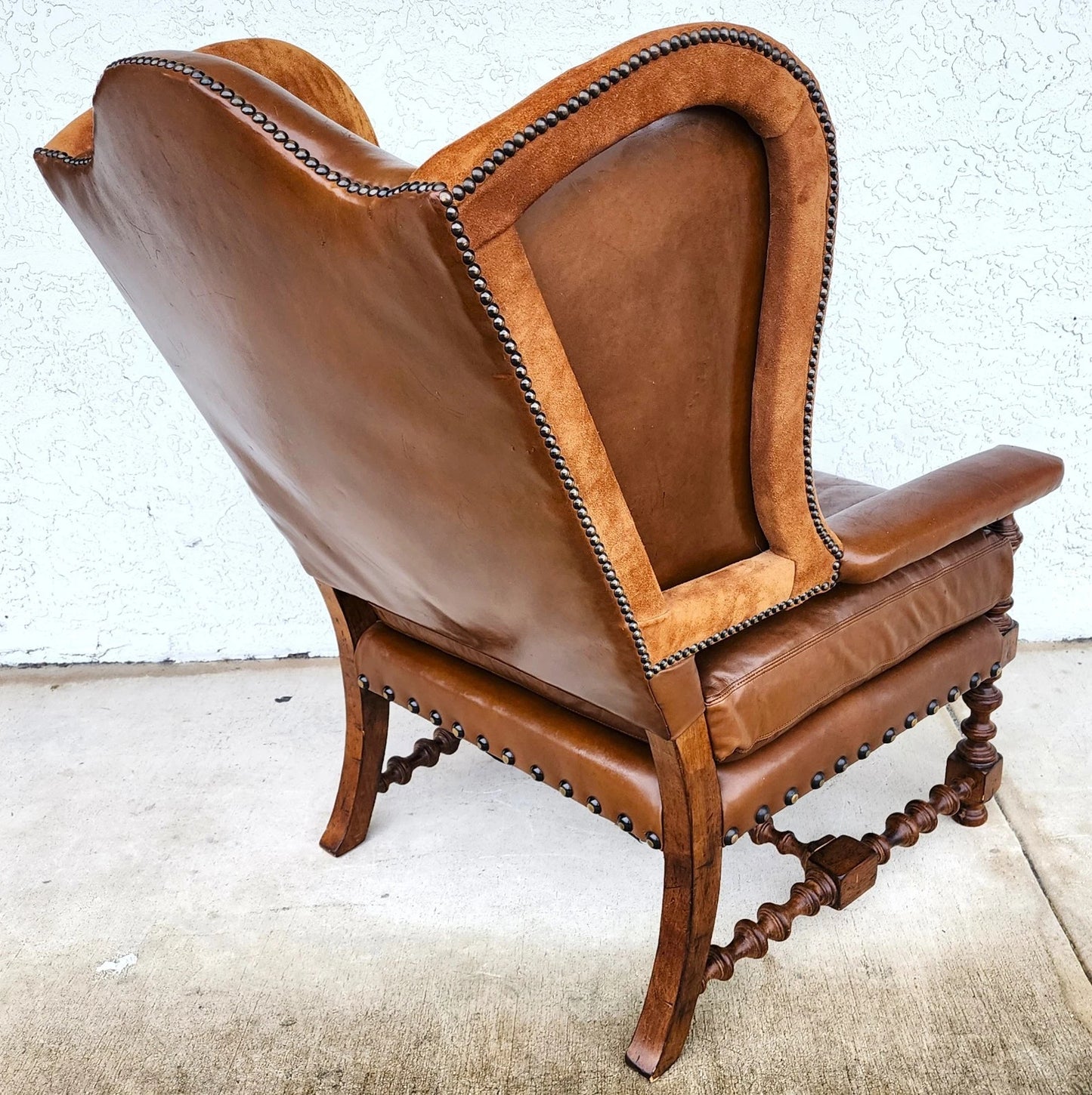 Century Furniture Leather Wingback Club Chair