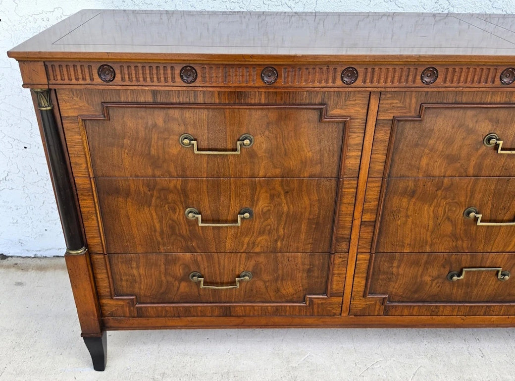 Vintage Baker French Empire Directoire Walnut Lowboy Dresser 1960s