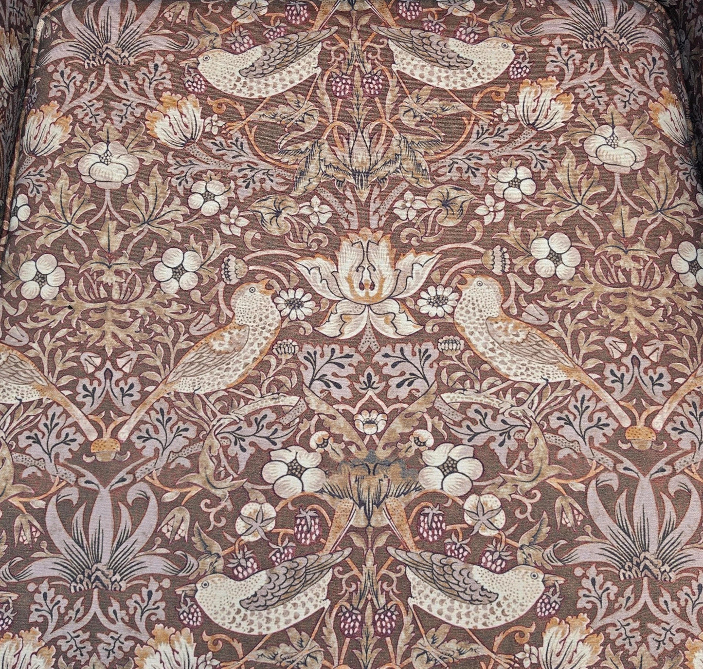 Vintage Hickory Chair Co Wingback William Morris Strawberry Thief Fabric