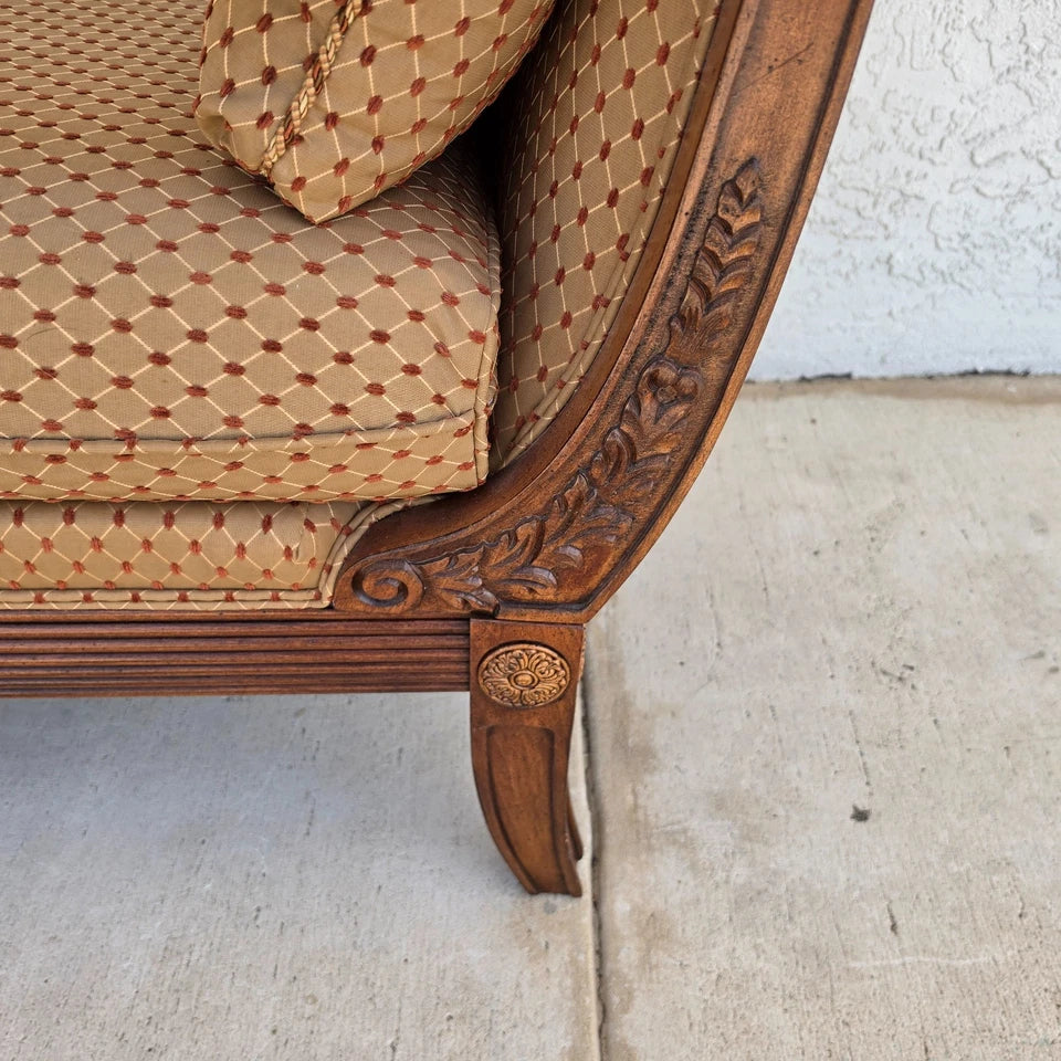 Ethan Allen Regency Style Bergere Lounge Armchairs Pair