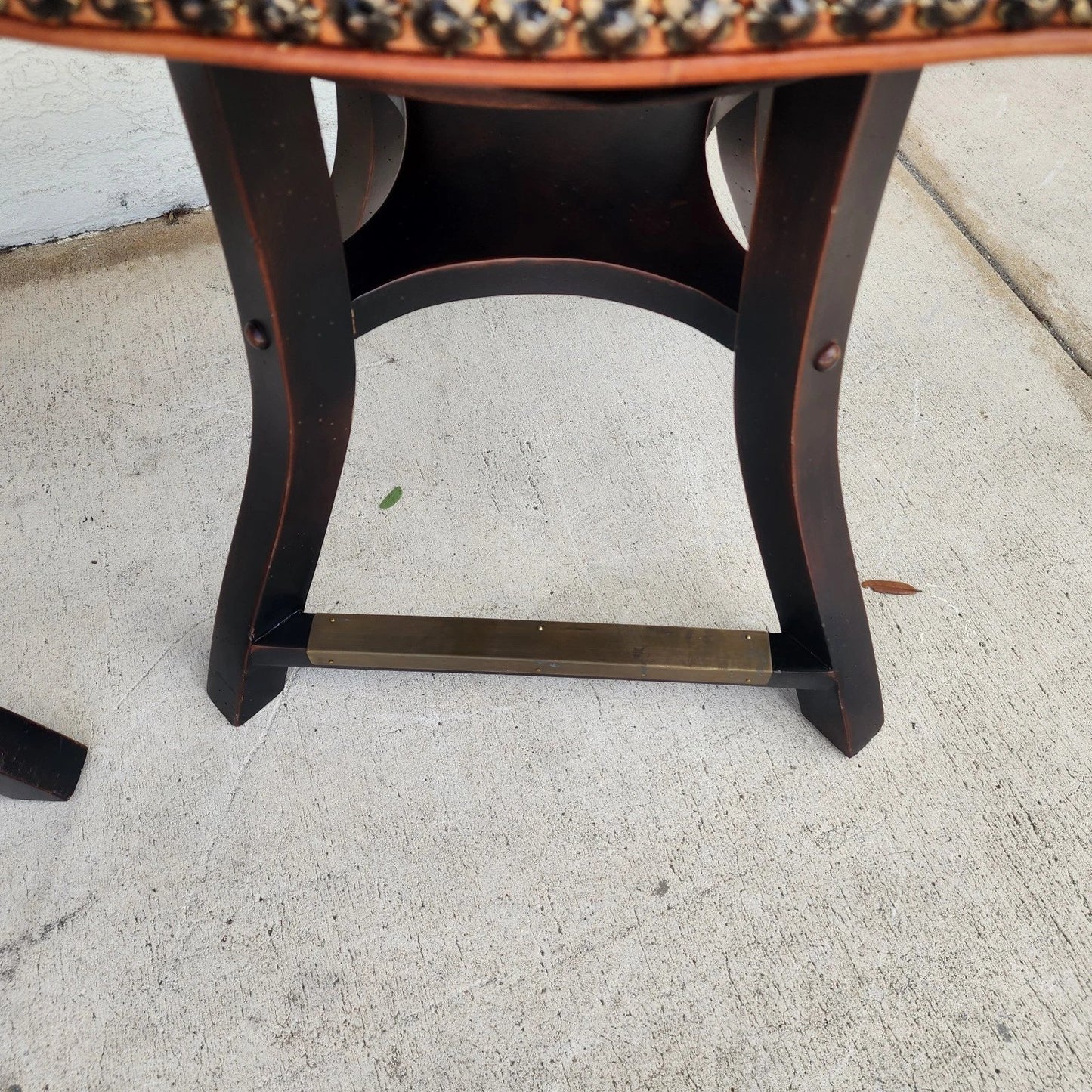 Top Grain Leather Swivel Counter Stools Pair