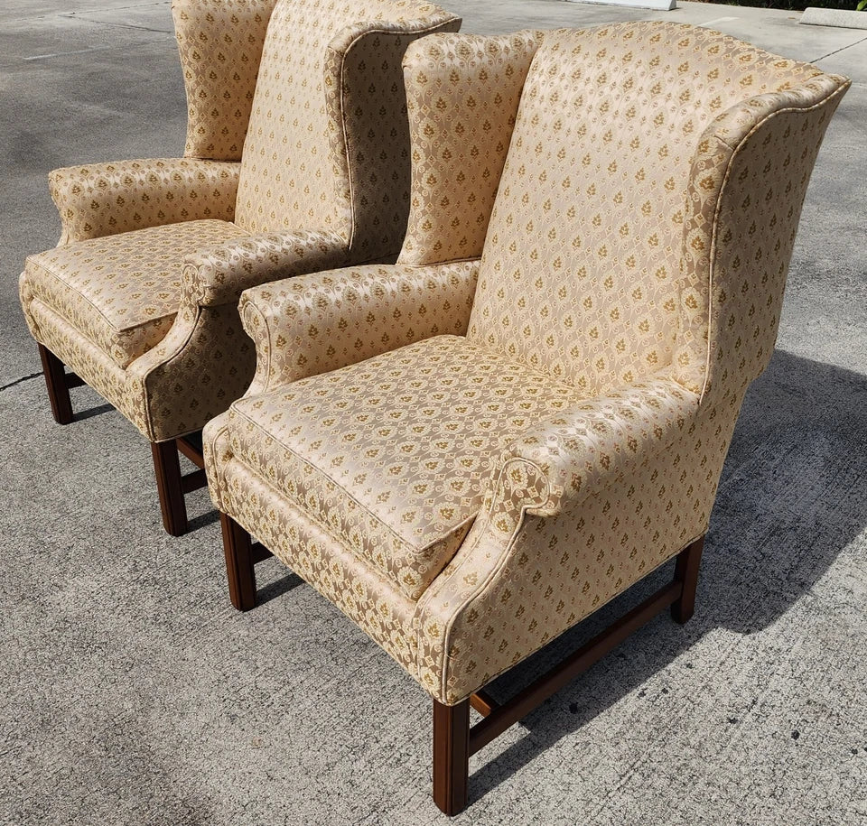 Ethan Allen Wingback Chairs Pair