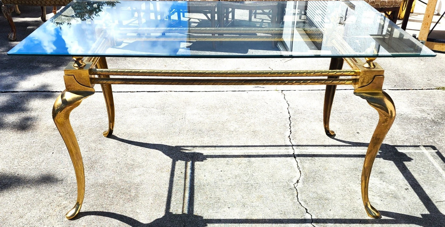 La Barge Brass Dining Table Desk 1970s