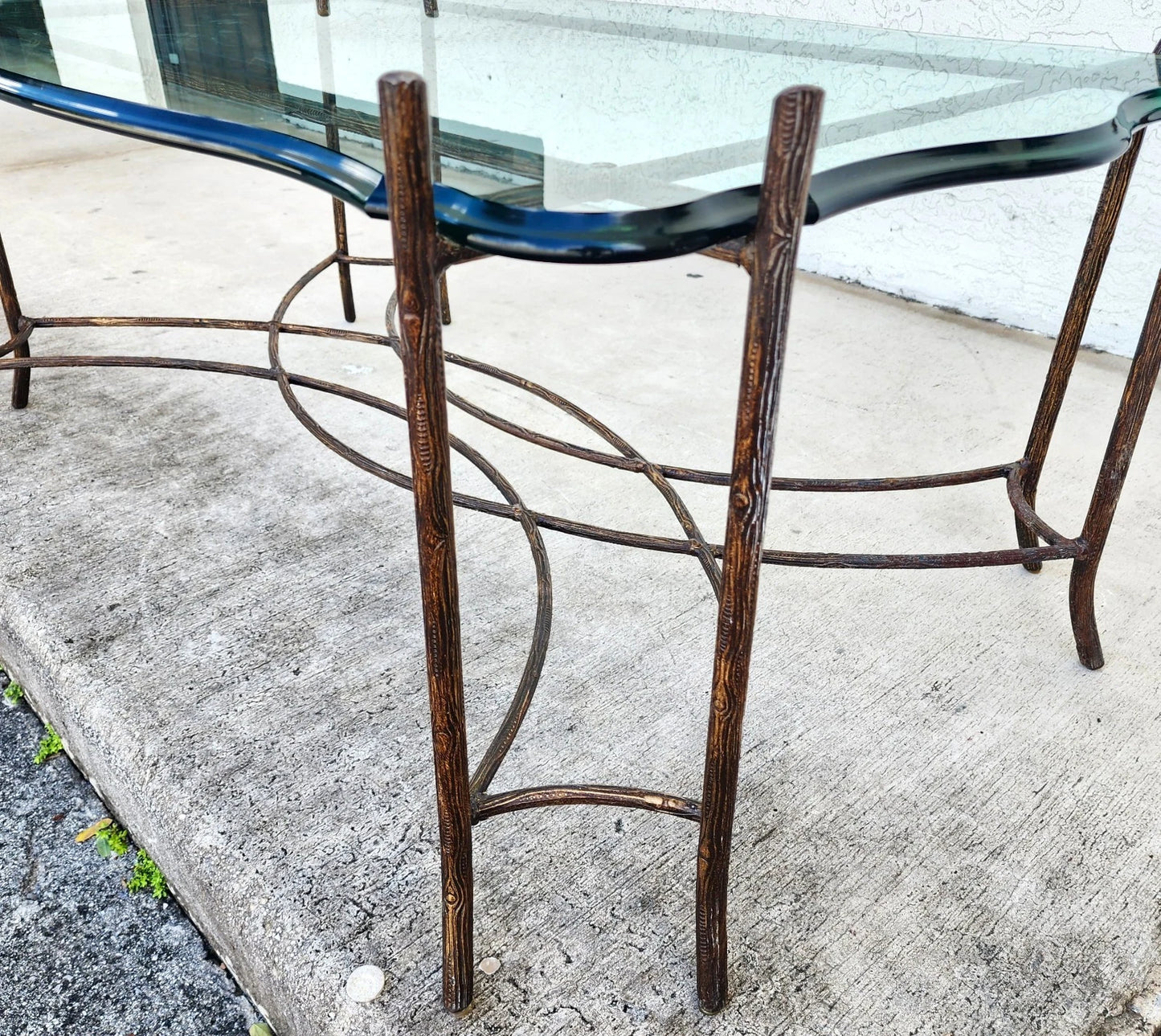 Vintage French Coffee Table Faux Bois