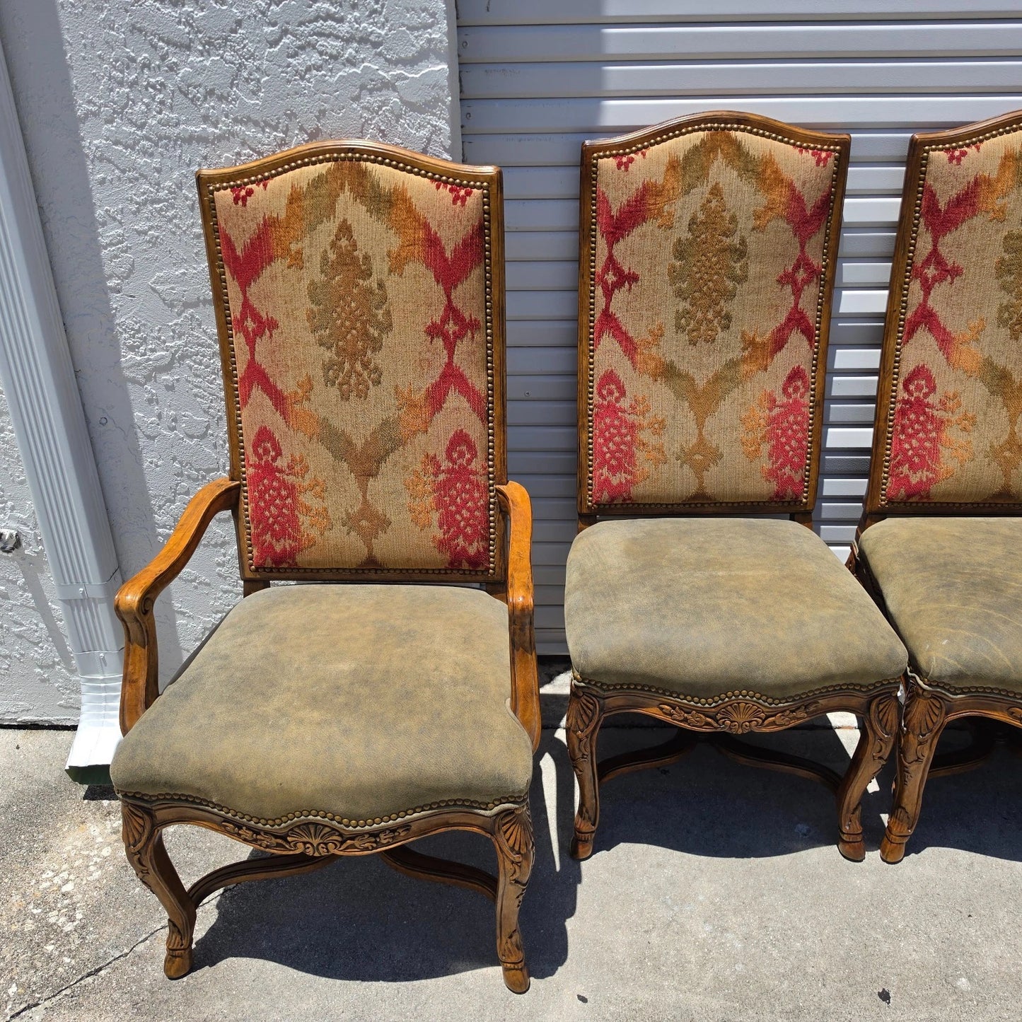 Century Furniture French Dining Chairs Leather Seats Set of 8