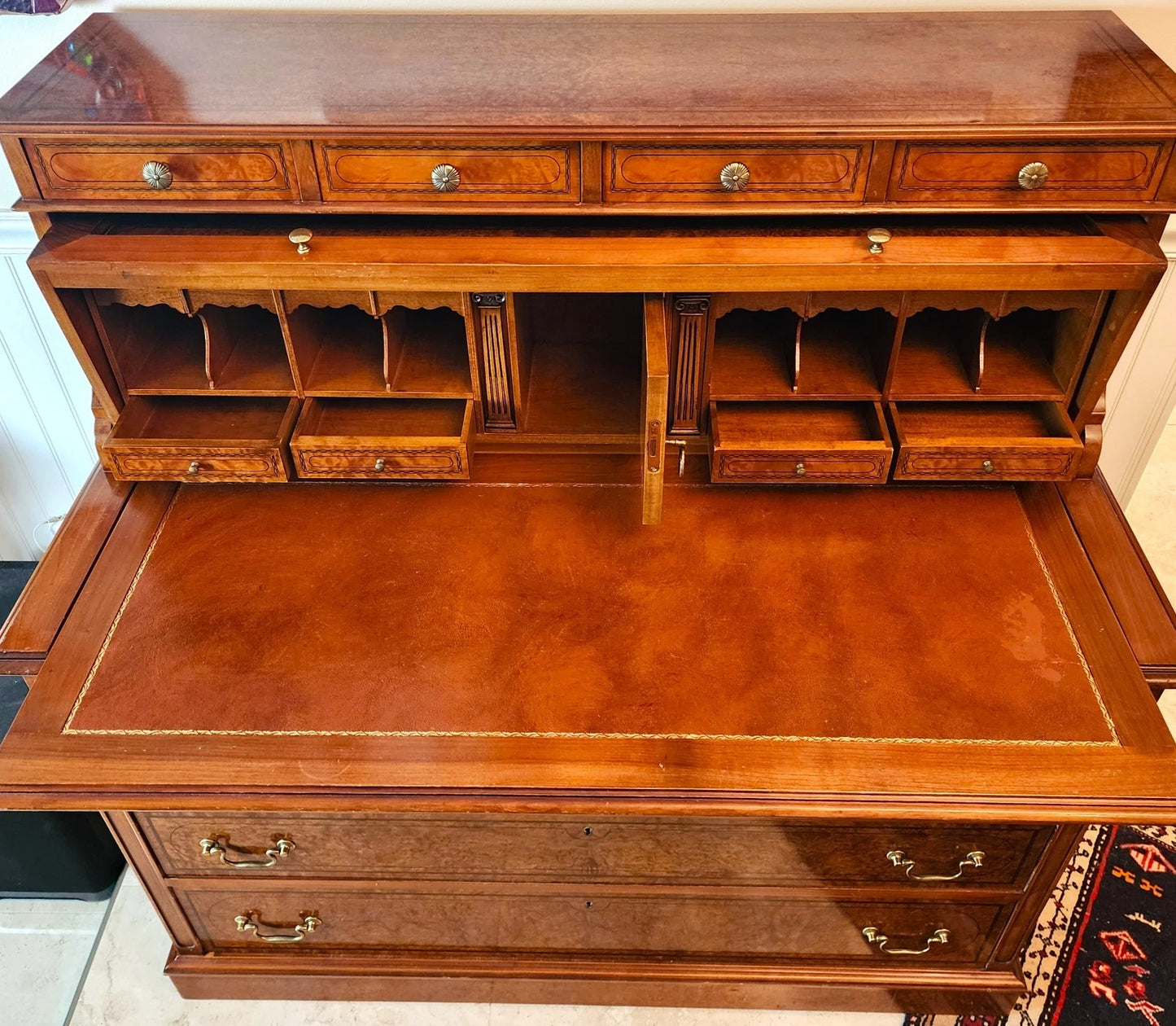 Antique Georgian Burlwood Roll Top Desk