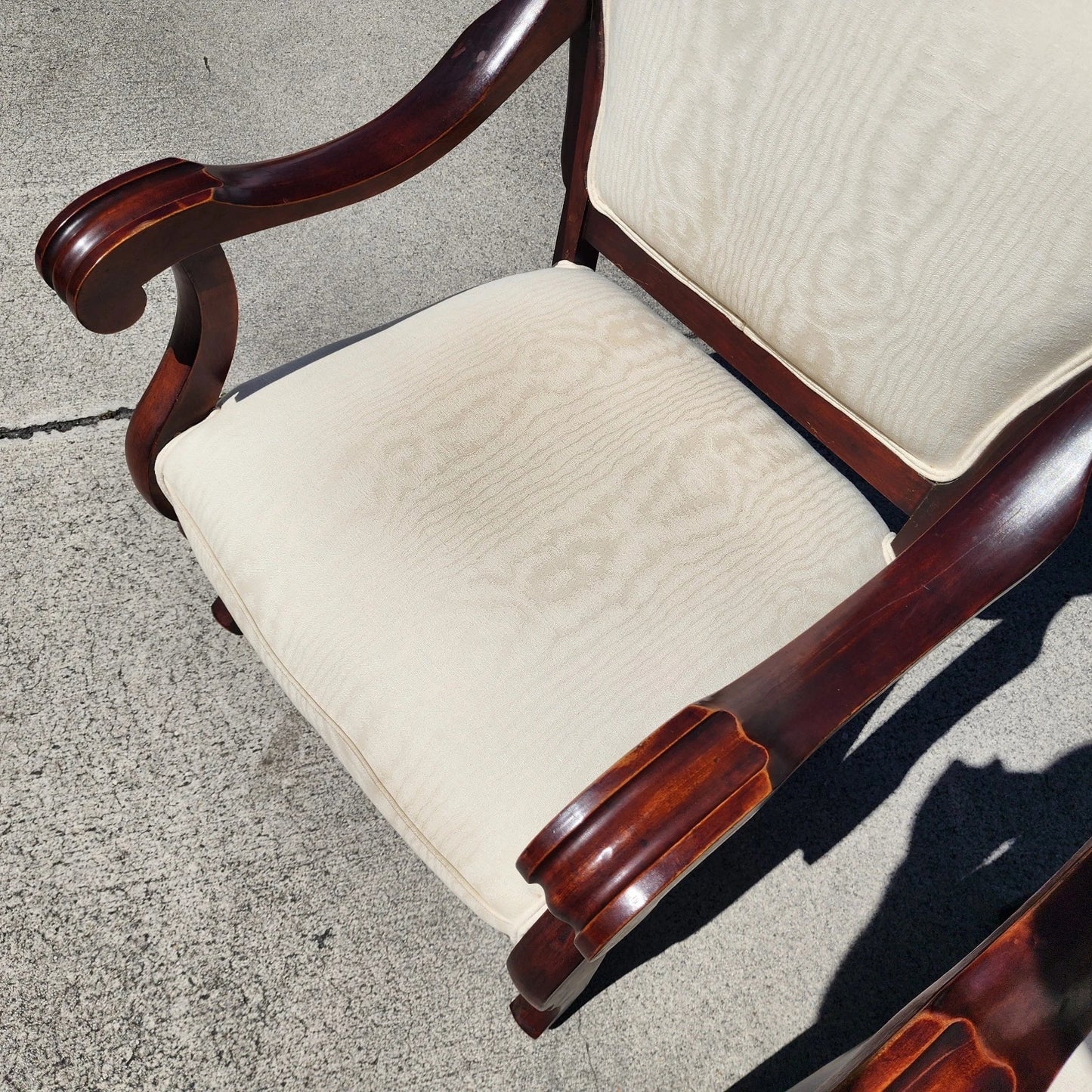 Antique Asian Rosewood Carved Foo Dogs Armchairs Set of 2