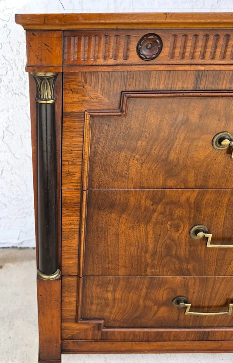 Vintage Baker French Empire Directoire Walnut Lowboy Dresser 1960s
