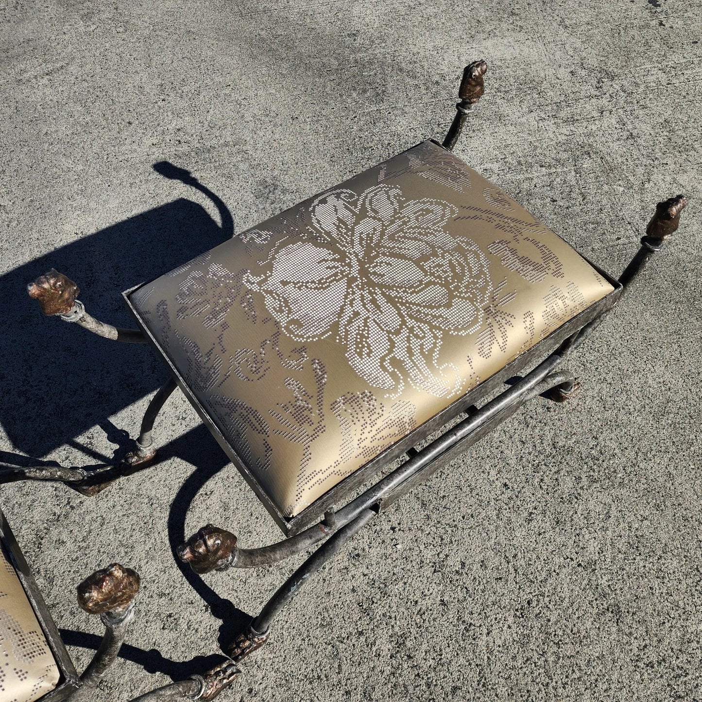 Pair of Curule Benches with Lion Motif
