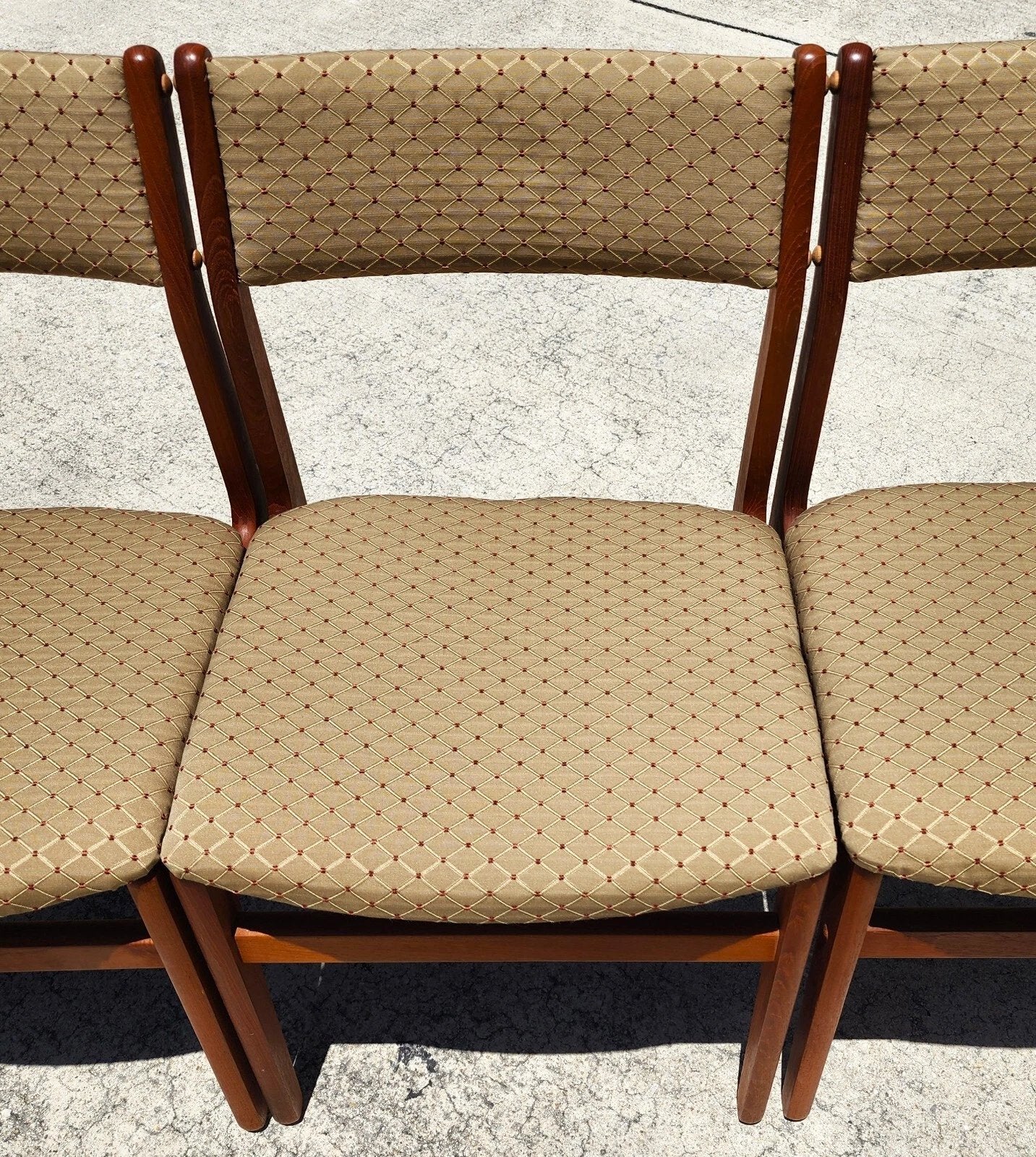 MCM D Scan Teak Dining Chairs New Upholstery Danish Modern Set of 6