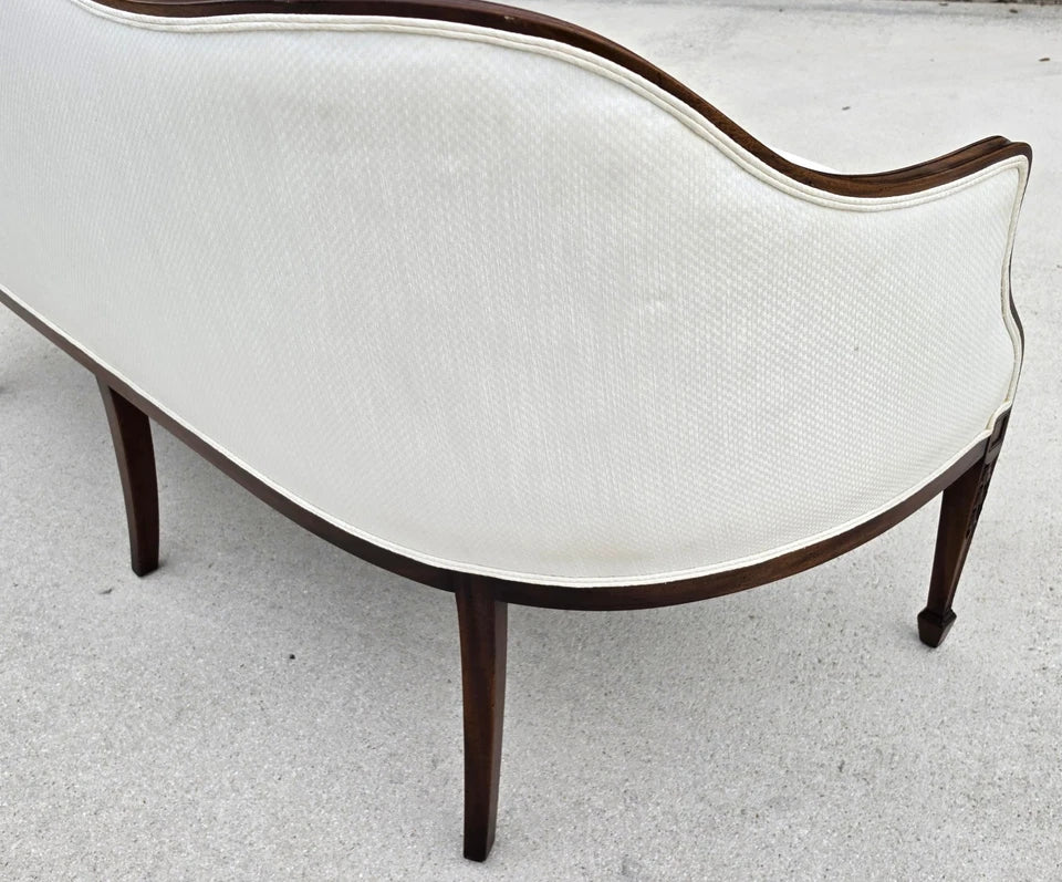 Antique Mahogany Serpentine Hepplewhite Style Sofa