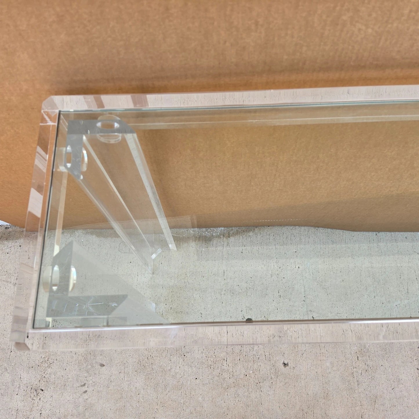 Vintage 1970s Mid-Century Modern Lucite Console Sofa Table