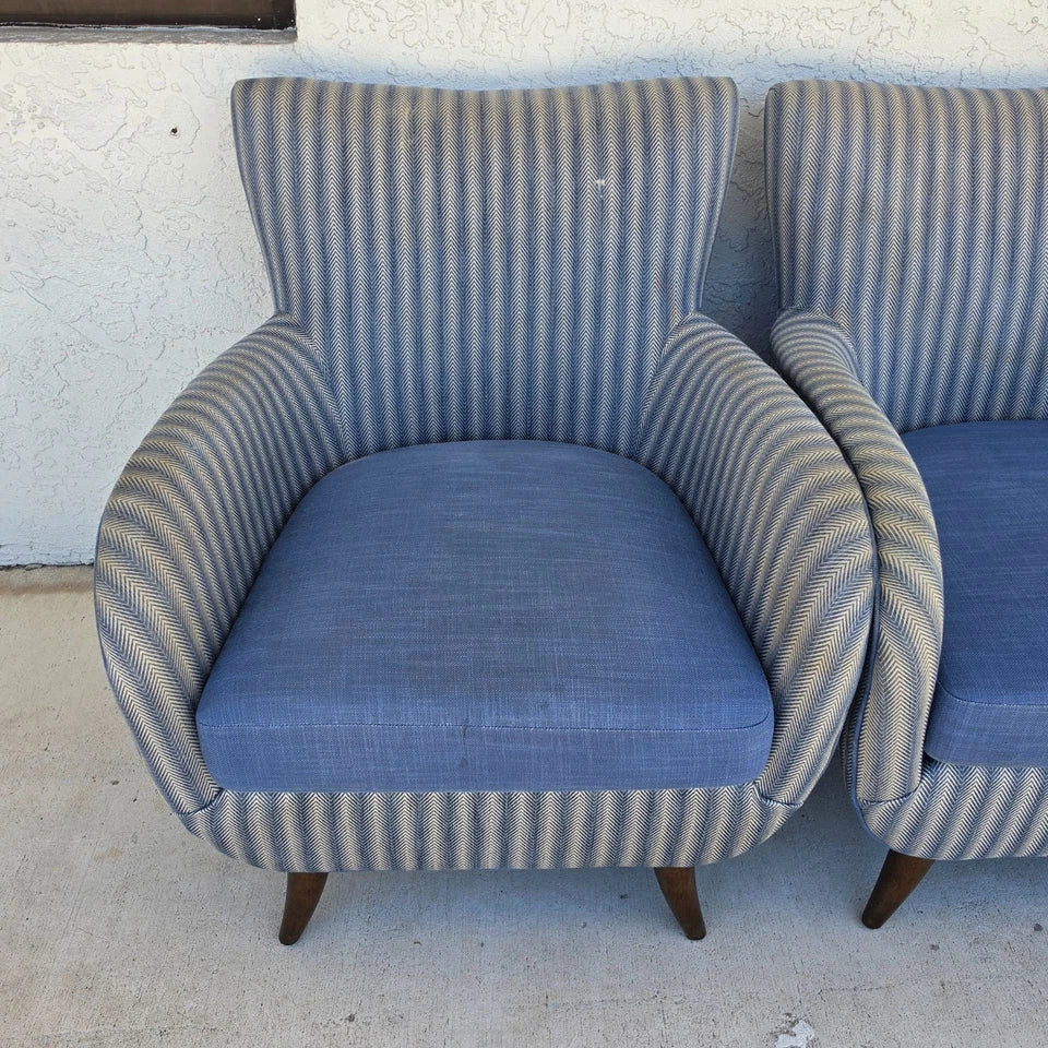 1950s MCM Edward Wormley Gio Ponti Style Armchairs Set of 4