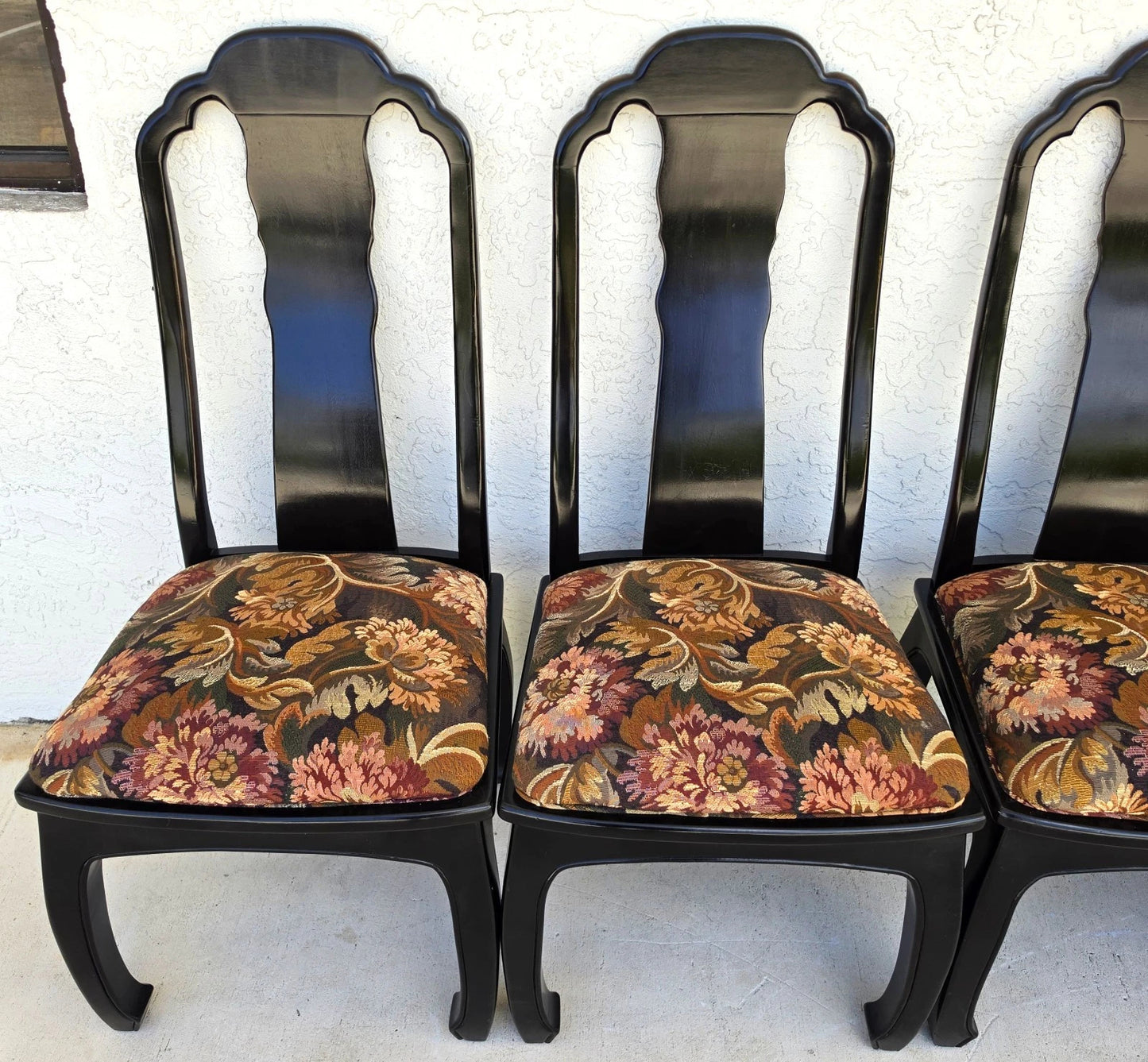 Vintage BERNHARDT Chinoiserie Ming Dining Chairs Set of 8