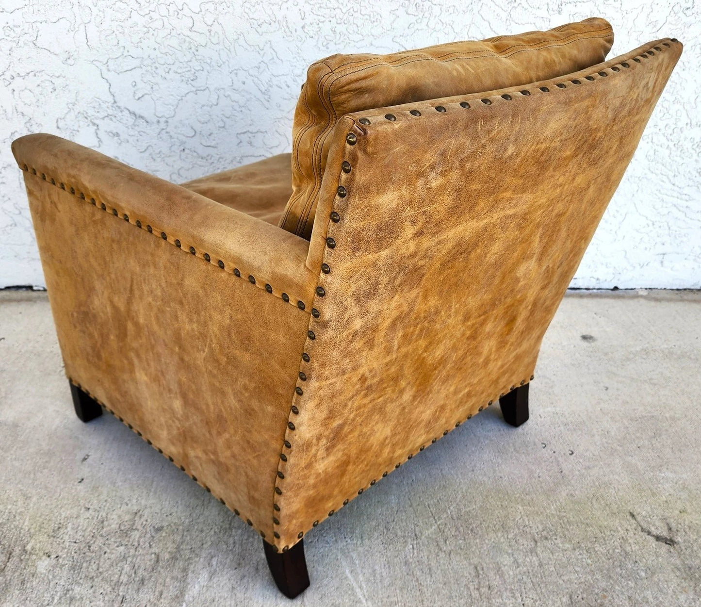 Lillian August Saddle Leather Club Chair MCM Ralph Lauren Style