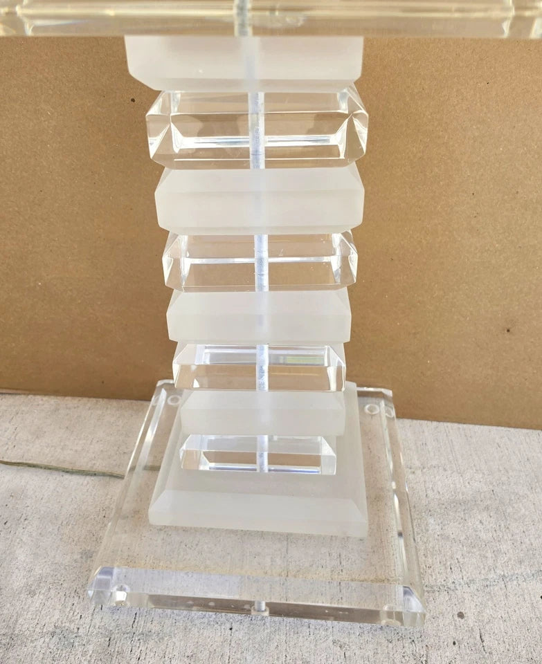 Vintage Stacked Skyscraper Karl Springer Style Floor Table Lamp 1970s