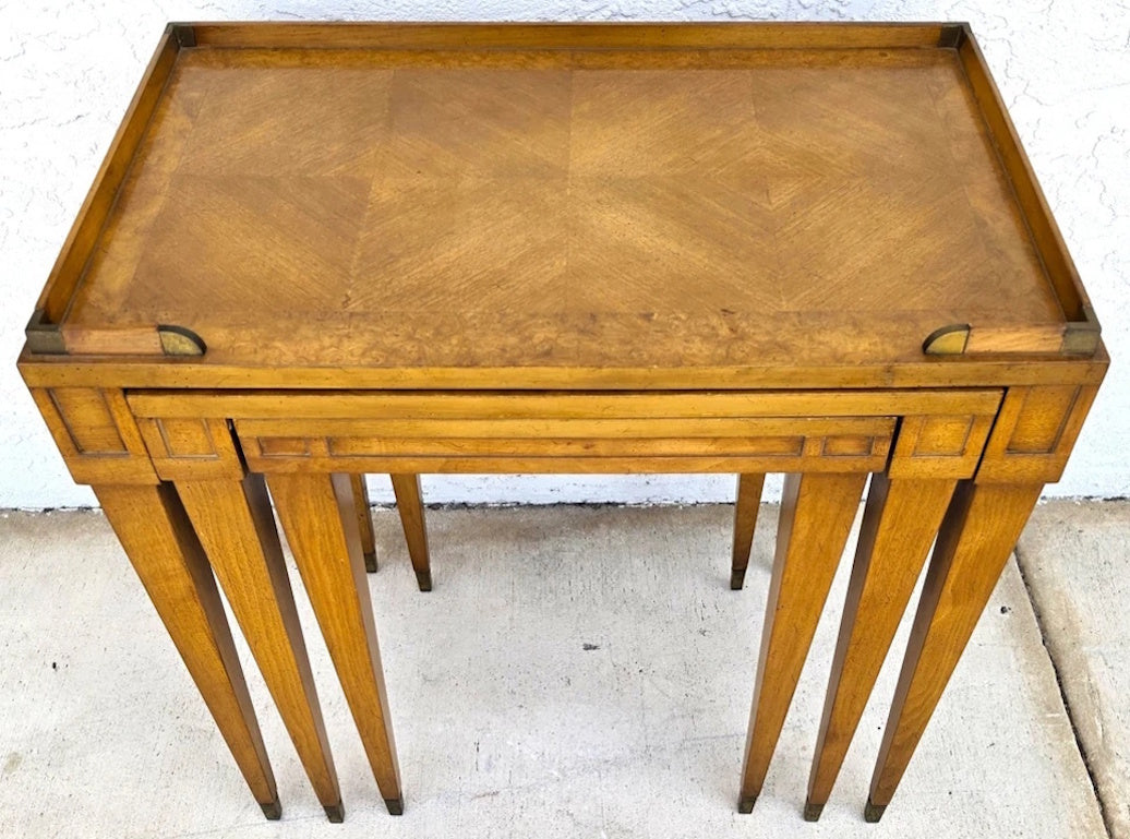 1960s Mid Century Modern Walnut Nesting Tables From Heirloom Weiman Collection