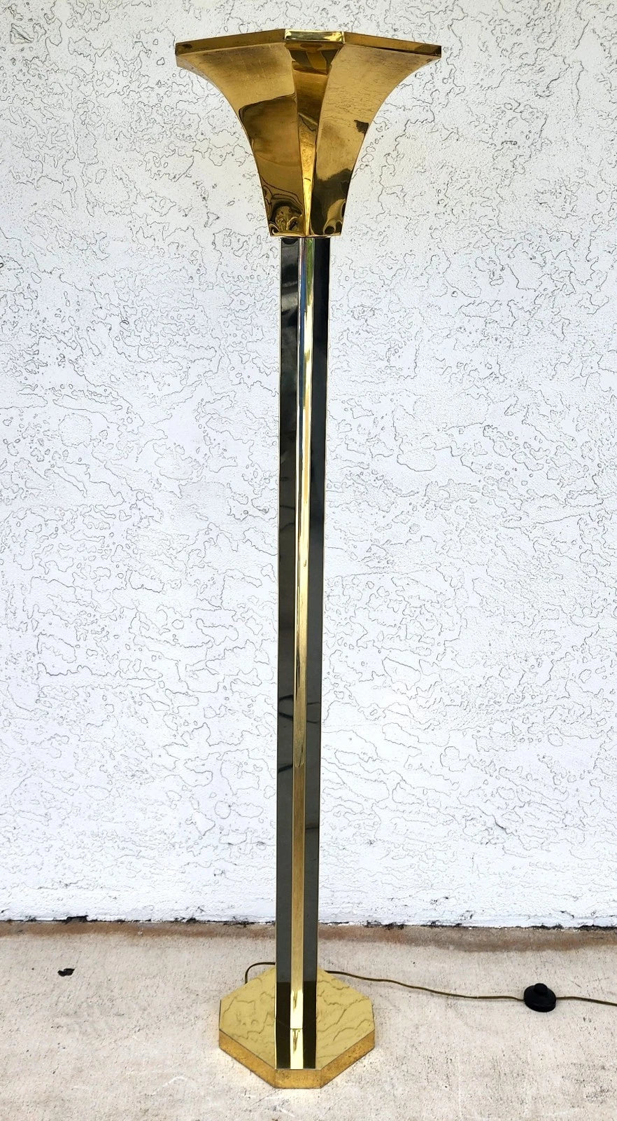MCM Fredrick Raymond Style Brass & Chrome Floor Lamp