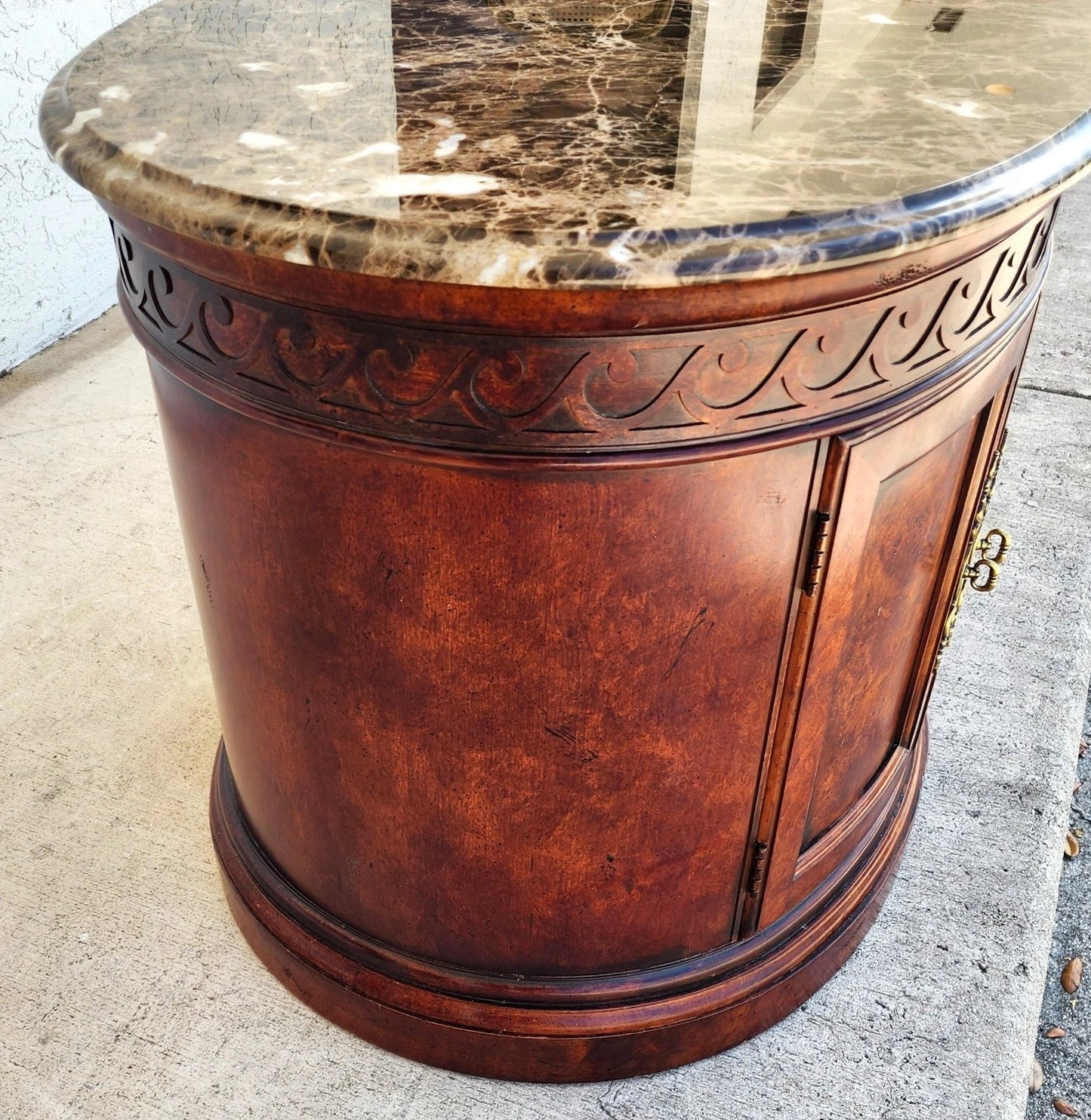 Henredon Style Marble Drum Table