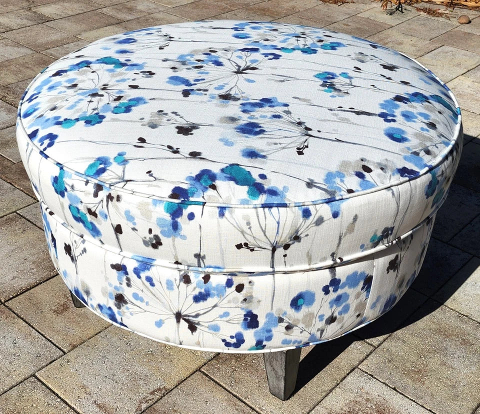 Bassett Round Cotton Ottoman
