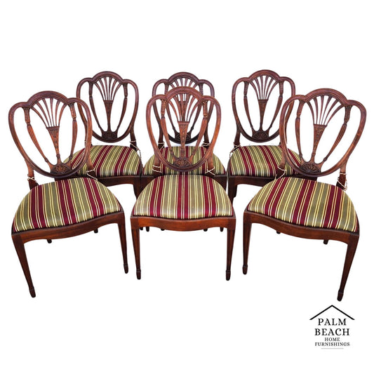 Hepplewhite Shield Back Mahogany Chairs Set of 6