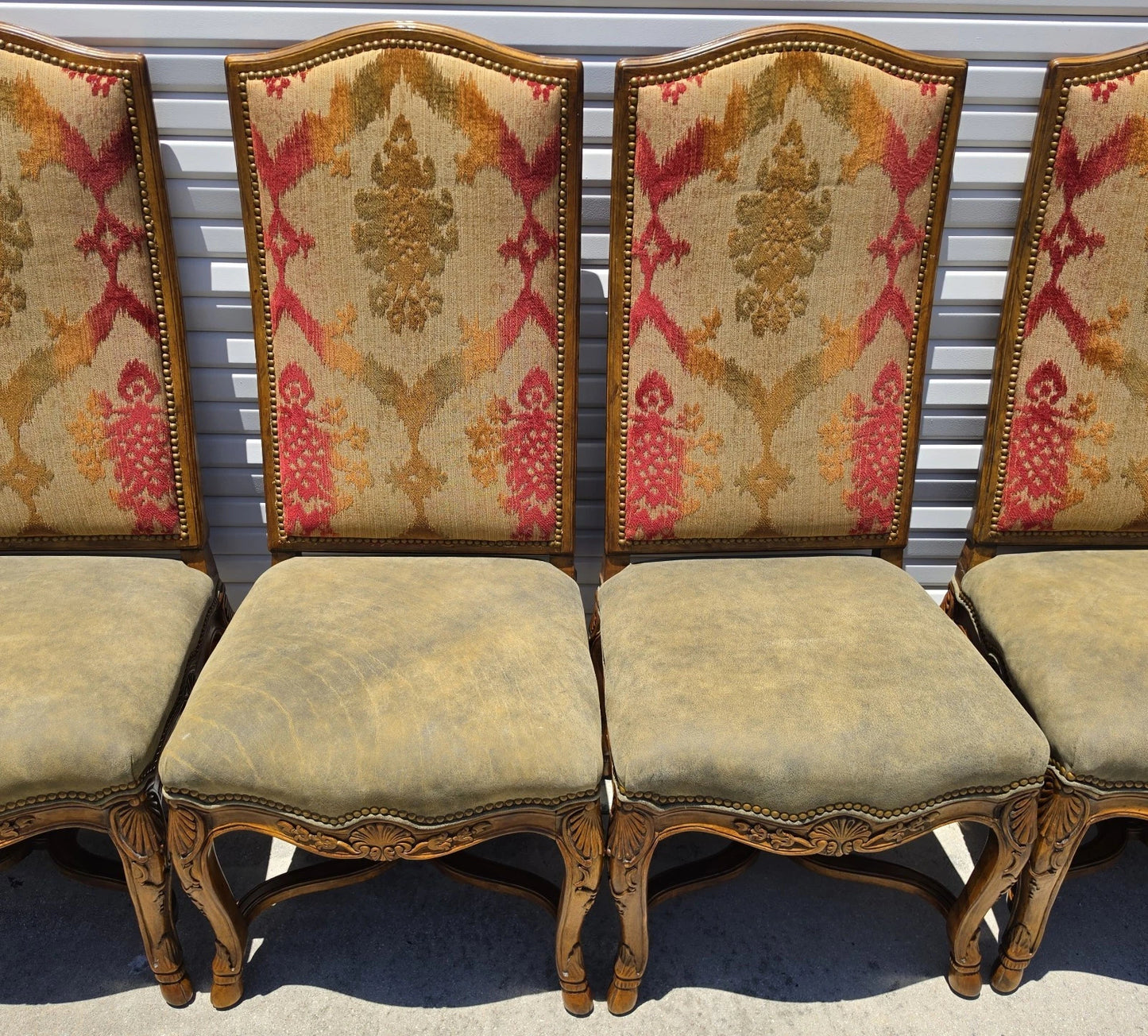 Century Furniture French Dining Chairs Leather Seats Set of 8