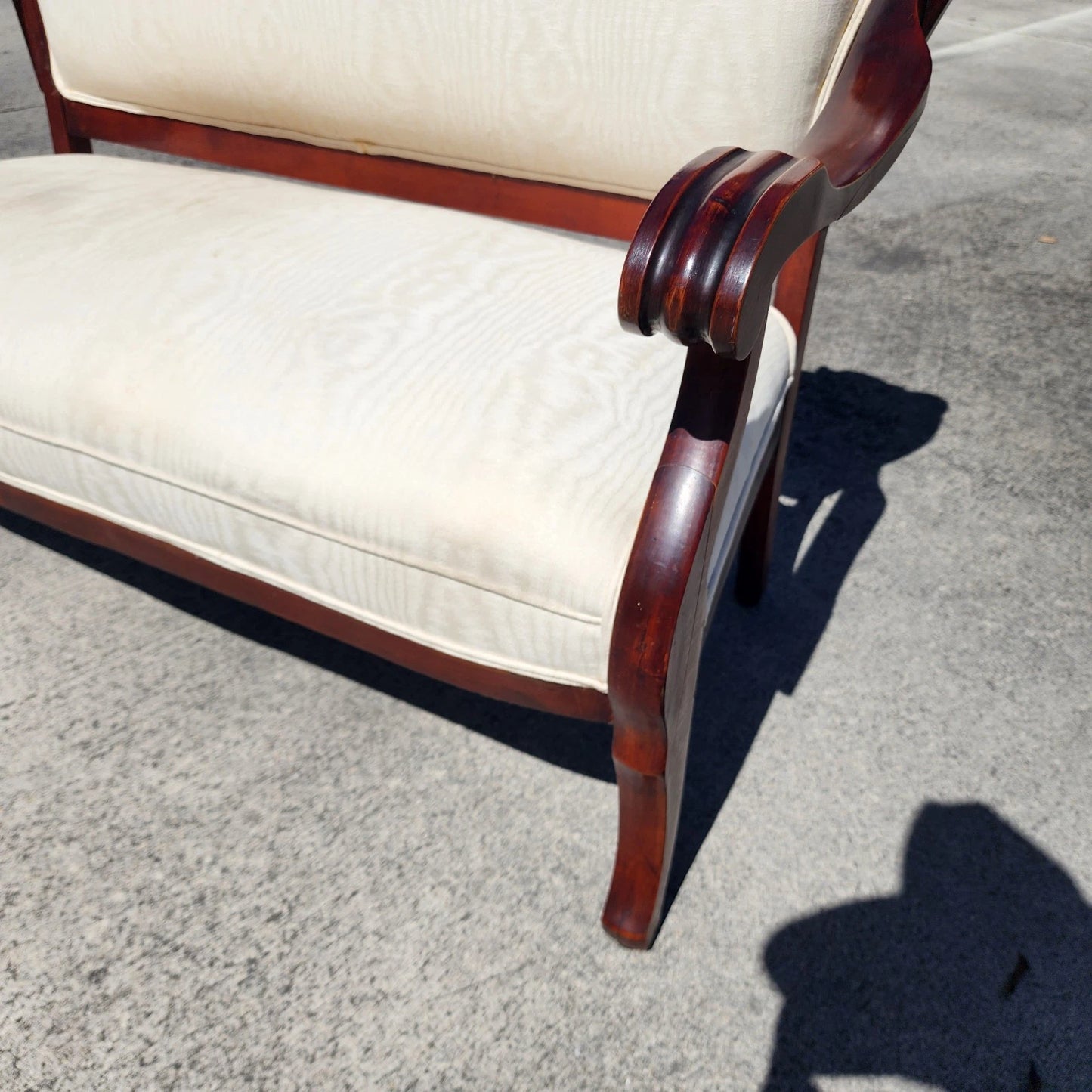 Antique Asian Rosewood Carved Foo Dogs Settee