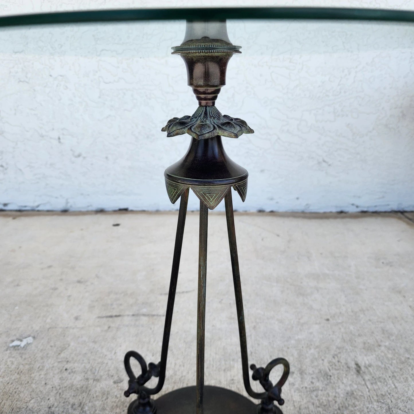 Verdi Gris Bronze Gueridon Tables Pair