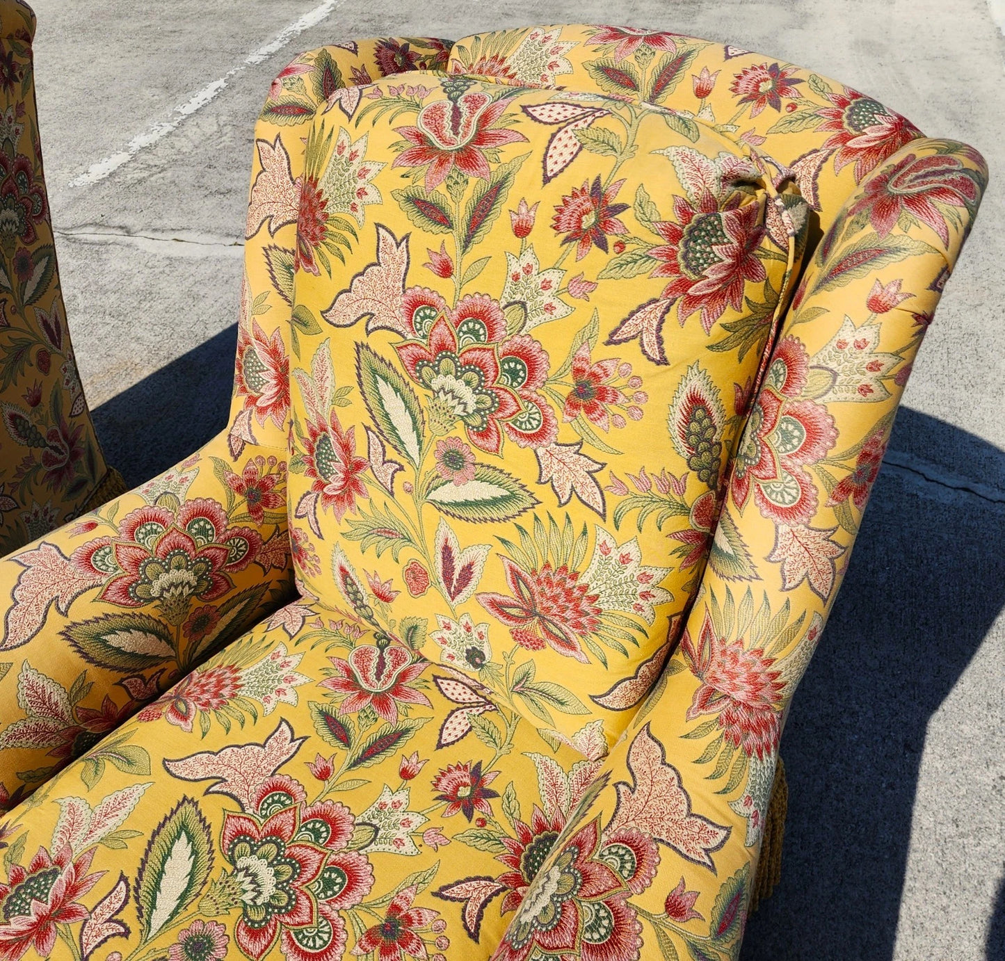 Taylor King Wingback Lounge Chairs & Ottomans Pair