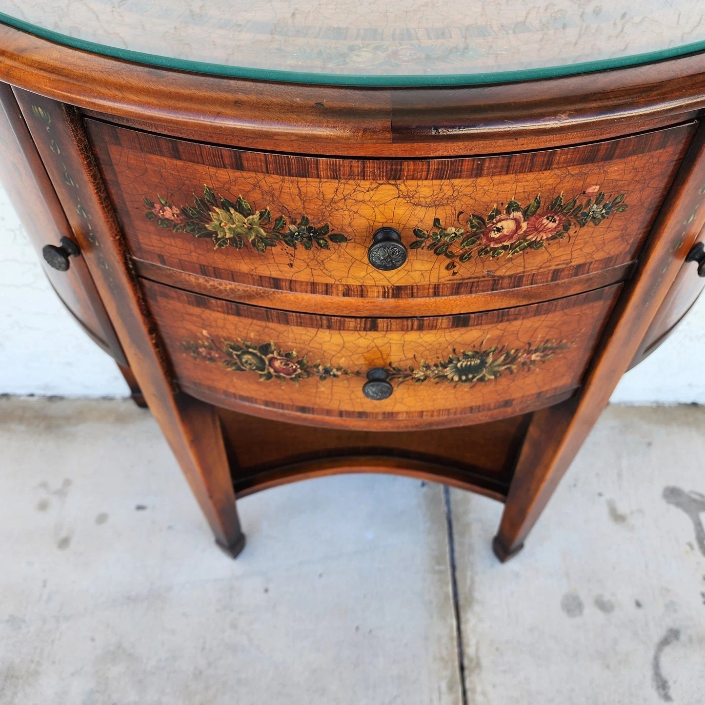 Theodore Alexander Demilune Console Table Sideboard Cabinet