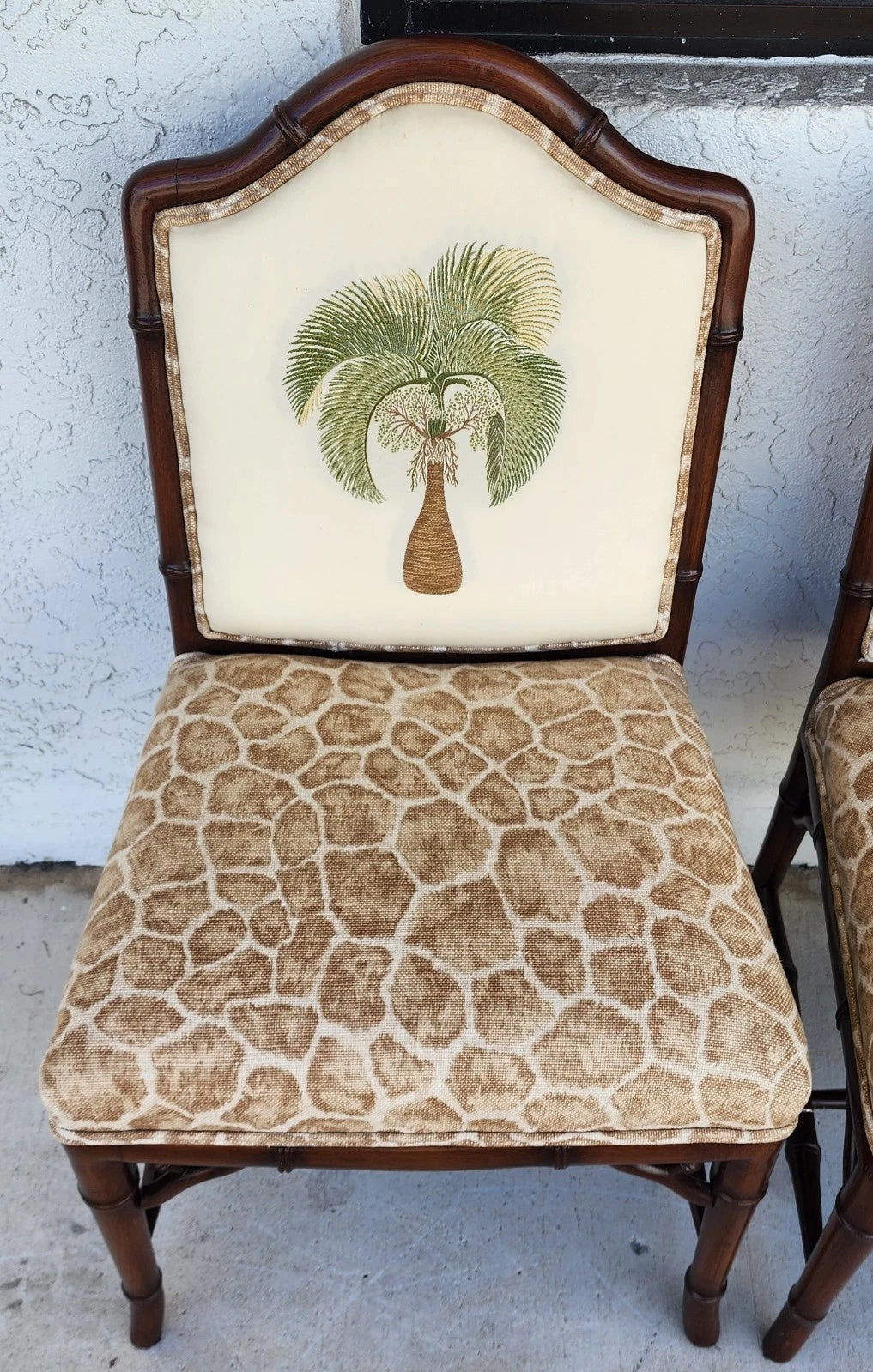 Vintage Chinese Chippendale Dining Chairs Bamboo Set of 8