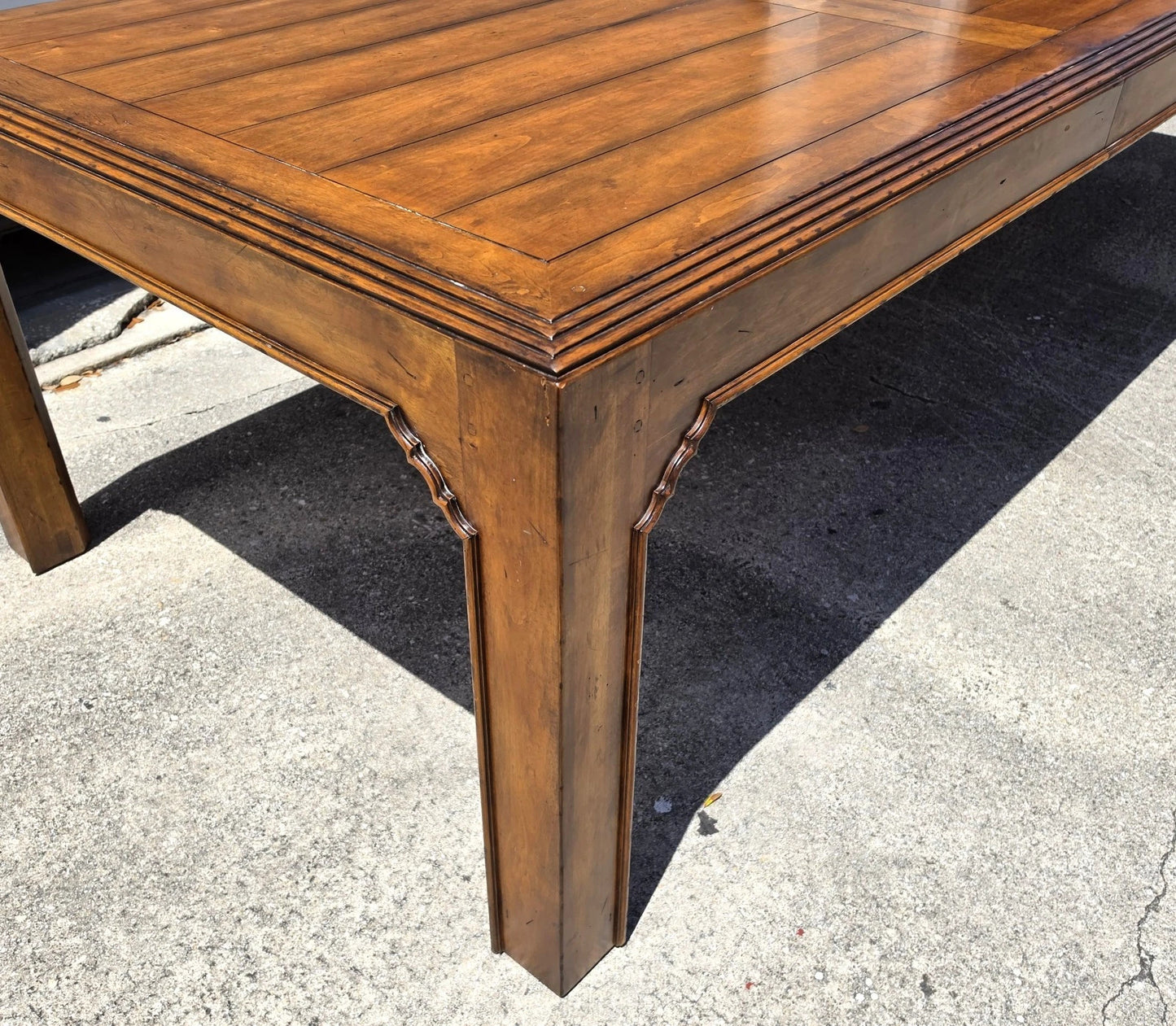 Century Furniture Rustic French Country Maple Parsons Dining Table Expandable